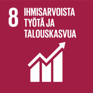 Kestävän kehityksen tavoite 8 tunnus: Ihmisarvoista työtä ja talouskasvua